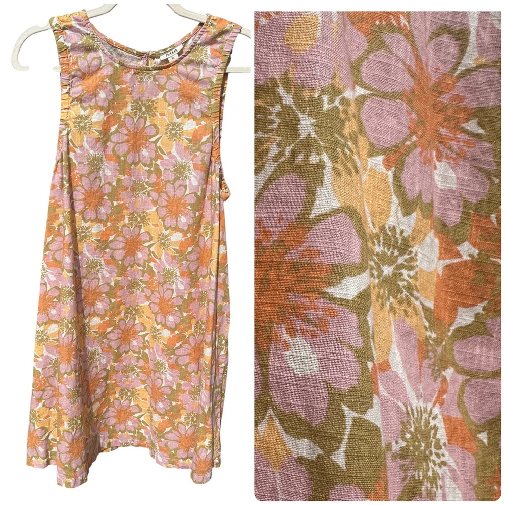 ANA Sleeveless Floral Cotton Dress Retro Dress XL
